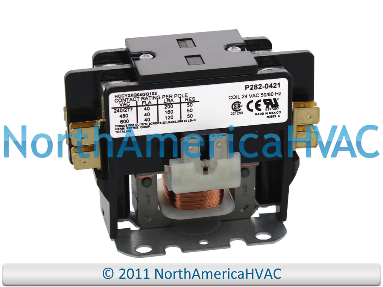OEM Carrier Bryant Payne Contactor Relay 2 Pole 40 Amp Replaces